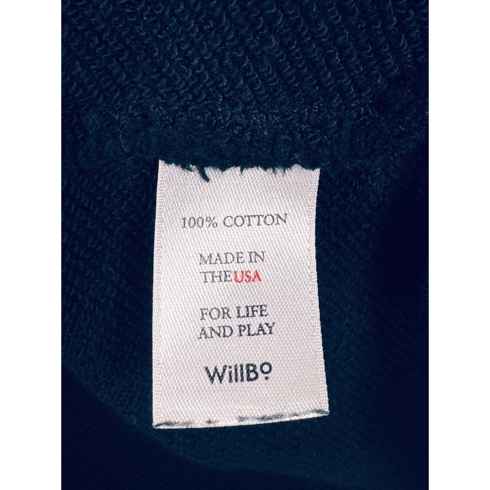 WillBo Sweatshirt Mens Large Black Quarter Zip Pullover Minimalist Made in USA - Picture 10 of 11